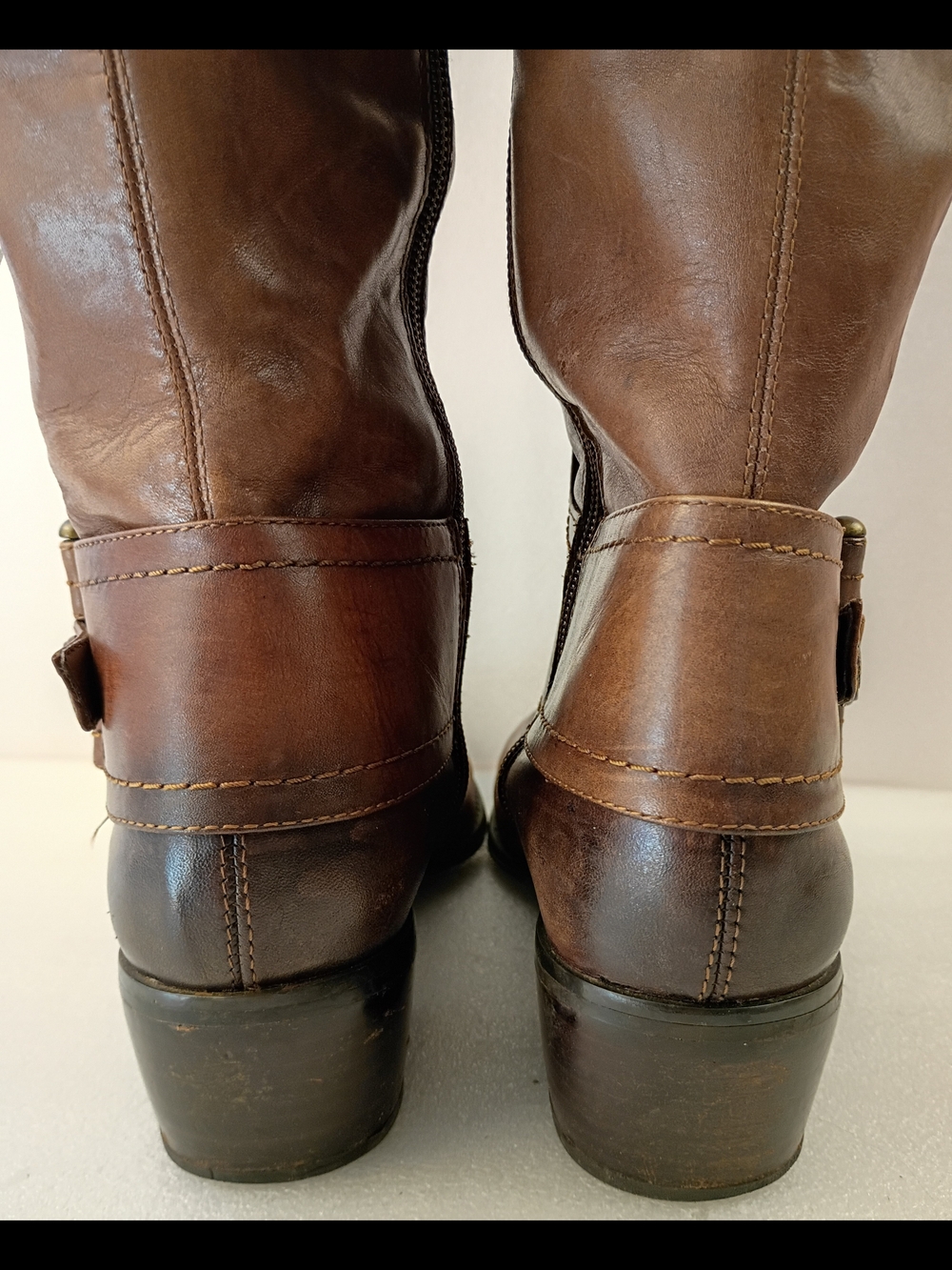 Artur Chiang Women’s Brown Leather Knee High Riding Boots Size 8 Side Zip... - Picture 6 of 9